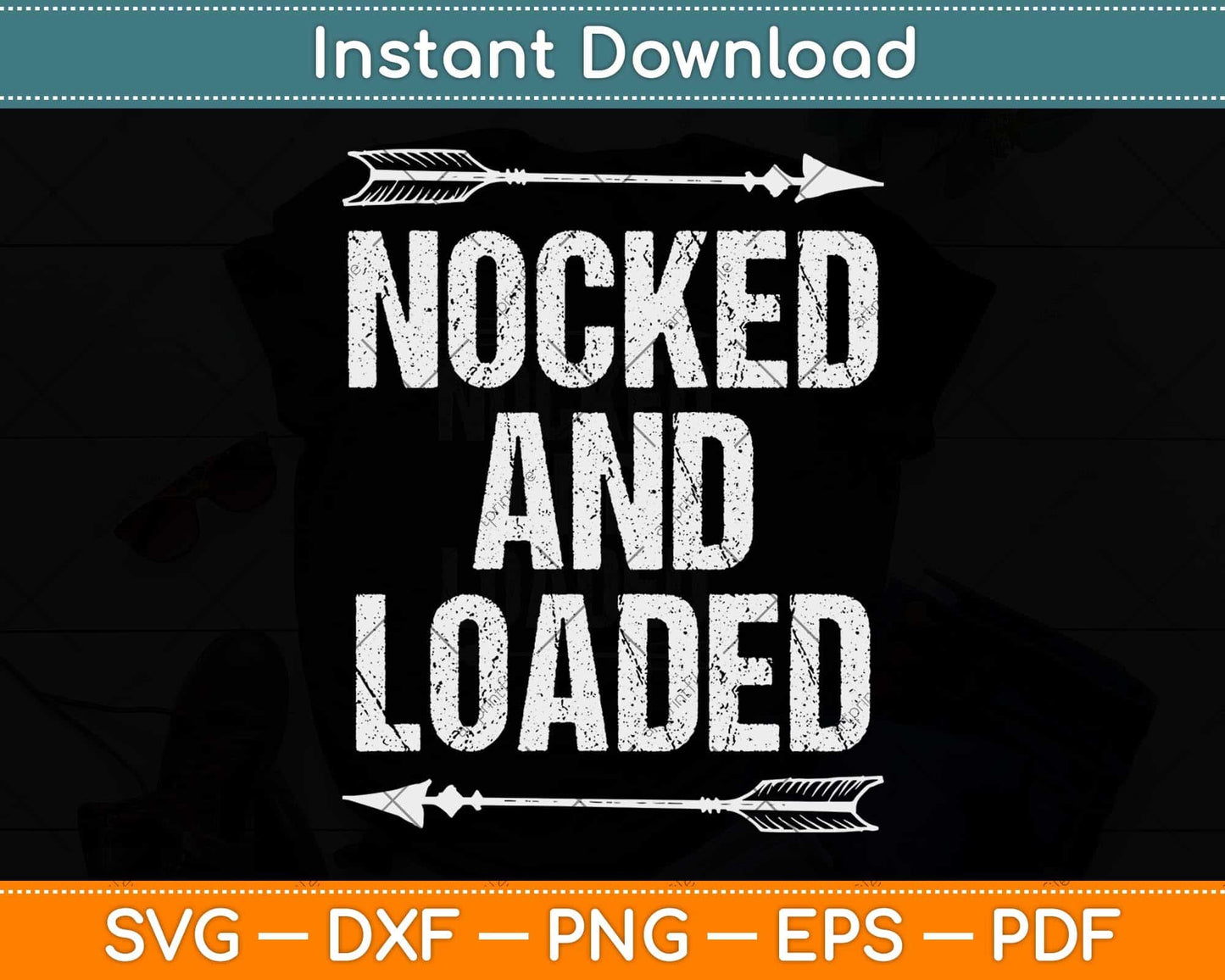 Archery Nocked And Loaded Svg Png Dxf Digital Cutting File
