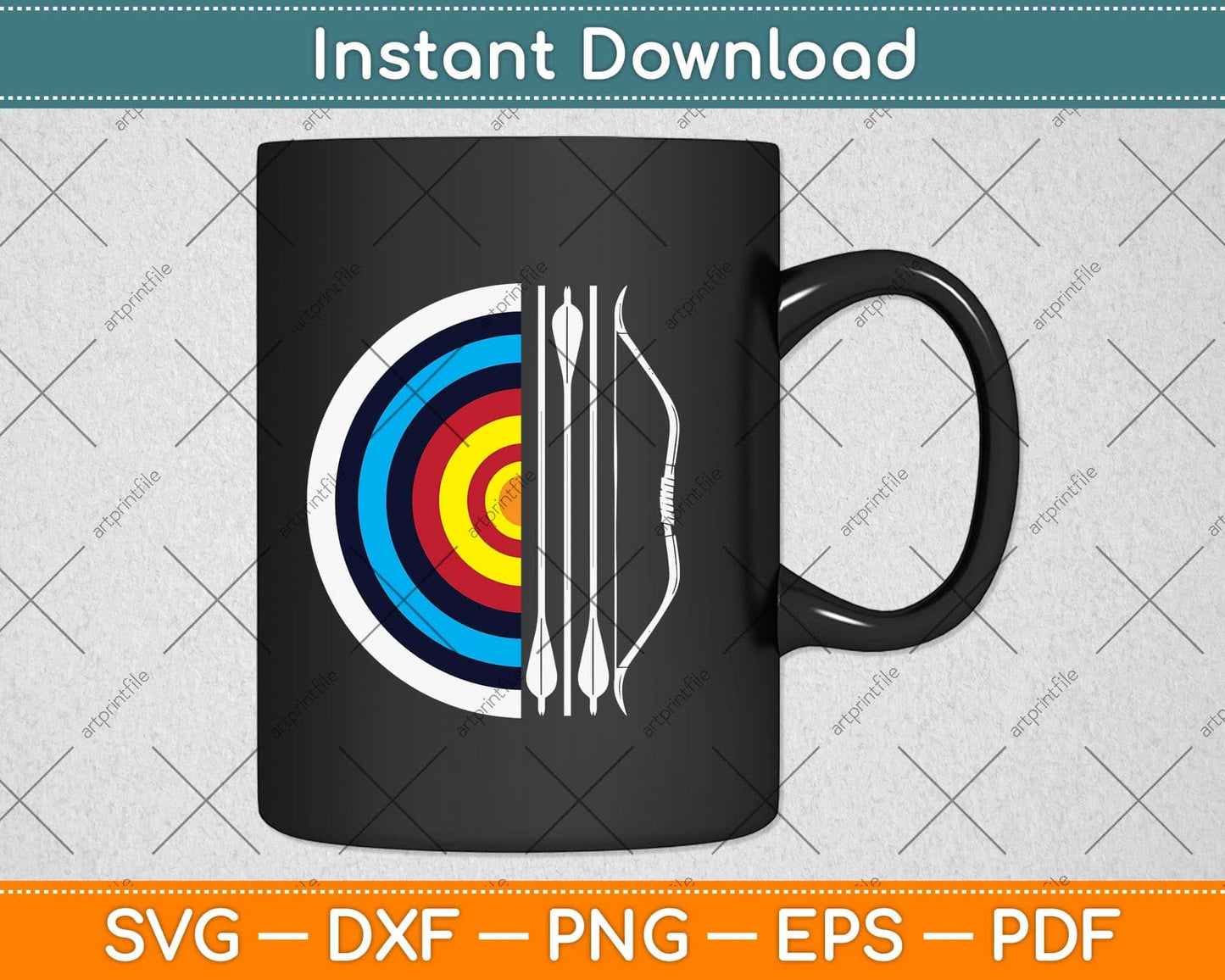 Archery Target Bow And Arrow Archer Retro Vintage Svg Png Dxf Digital Cutting File