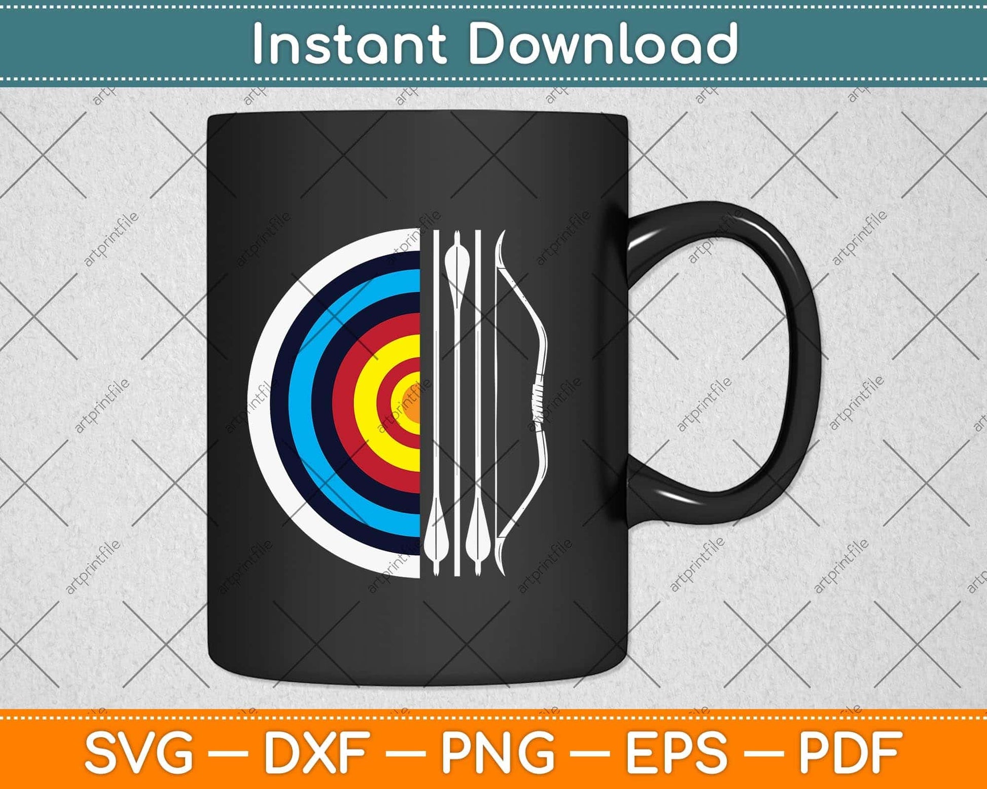 Archery Target Bow And Arrow Archer Retro Vintage Svg Png Dxf Digital Cutting File