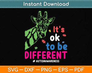 Autism Awareness Acceptance Women Kid It's Ok To Be Different Svg Png Dxf Cutting File