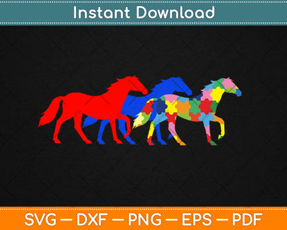 Autism Awareness Different Horses Svg Design Cricut Printable Cutting Files