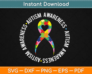 Autism Awareness Autism Ribbon Svg Design Cricut Printable Cutting Files