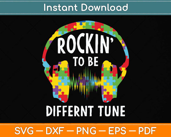 Autism Game - Rocking To A Different Tune For Gamer Boys Svg Png Dxf Cutting File