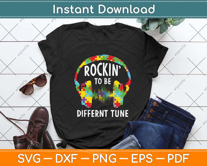 Autism Game - Rocking To A Different Tune For Gamer Boys Svg Png Dxf Cutting File