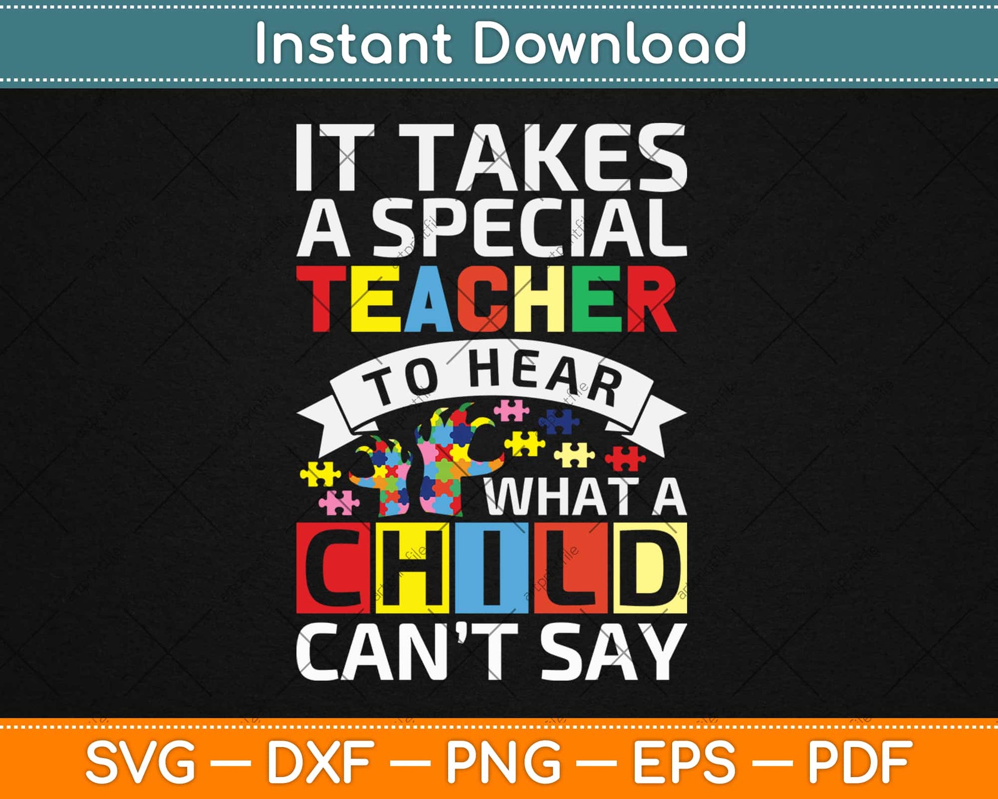 Autism Teacher Puzzle Piece Special Child Autistic Svg Design Cricut Cutting Files