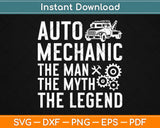 Auto Mechanic The Man The Myth The Legend Svg Design
