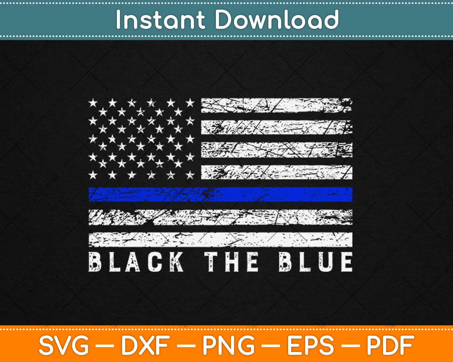 Back the Blue Thin Blue Line American Flag Police Support Svg Design Cricut Cut Files