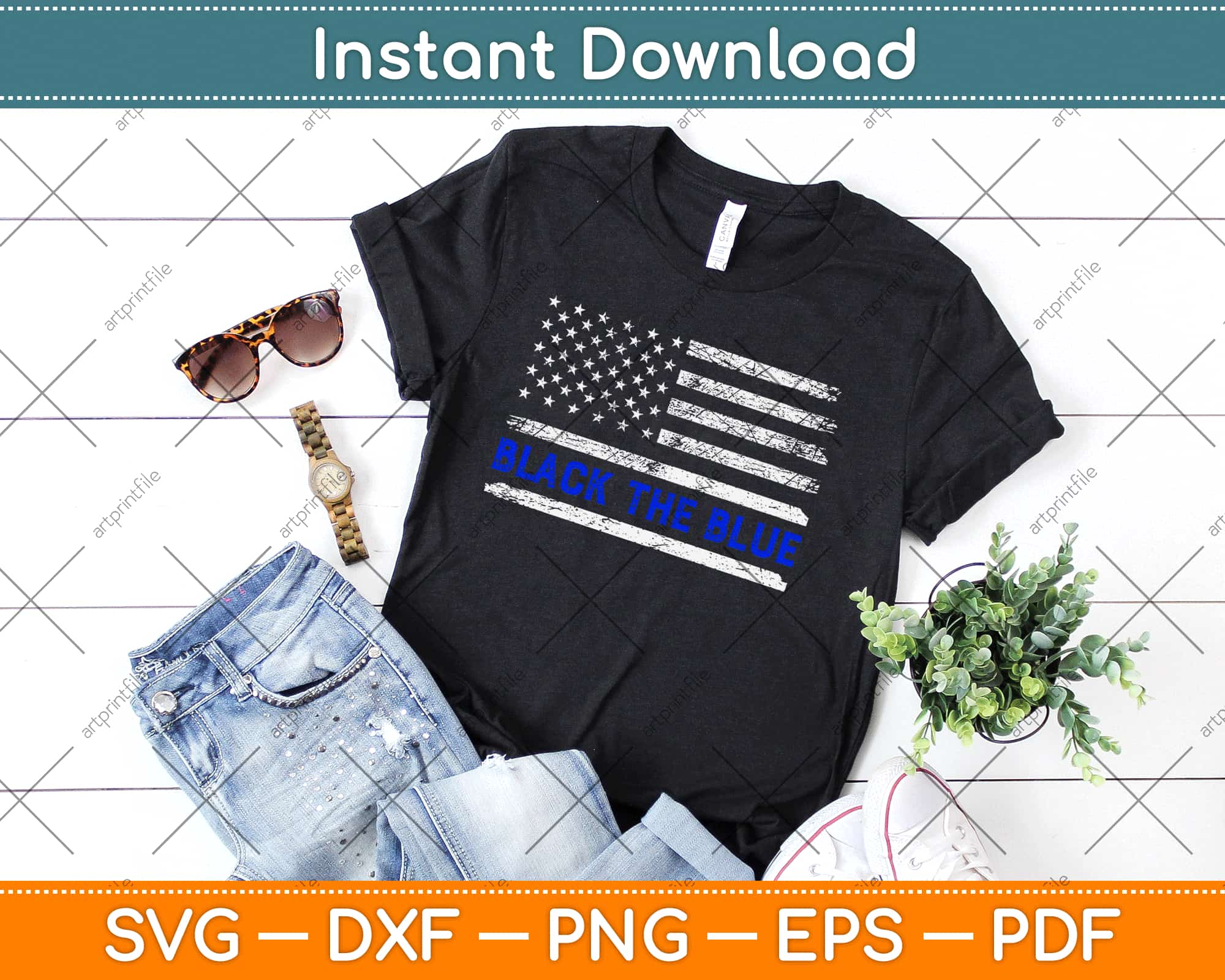 Love Blue Line American Flag, Svg Png Dxf Eps Designs Download - free svg  files for cricut