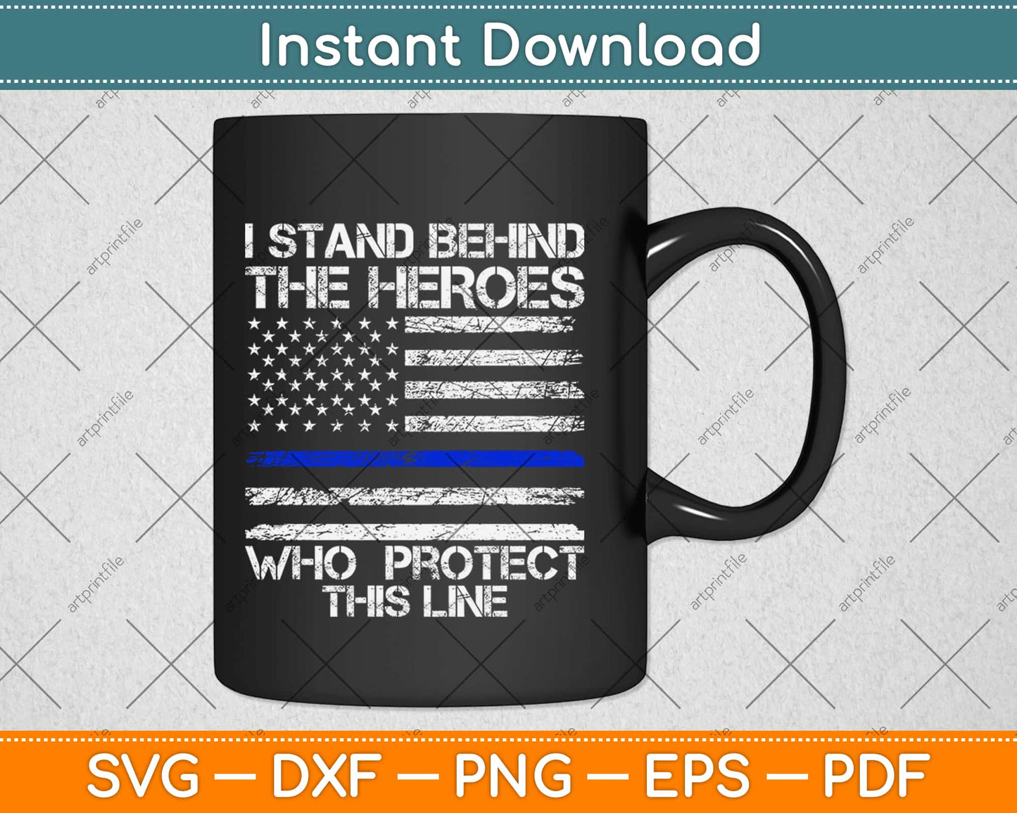 Back The Blue Thin Blue Line Flag Police Flag Hero Svg Design Cricut Cutting Files