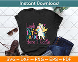 Back To School Look Out 1st Grade Here I Come Unicorn Svg Png Dxf Digital Cutting File