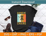 Bangin Chains Vintage Retro Disc Golf Funny Frisbee Svg Design
