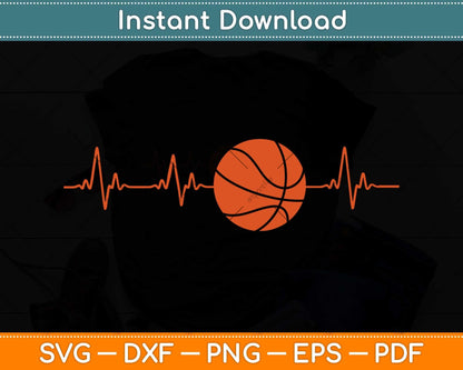 Basketball Heartbeat Svg Png Dxf Digital Cutting File