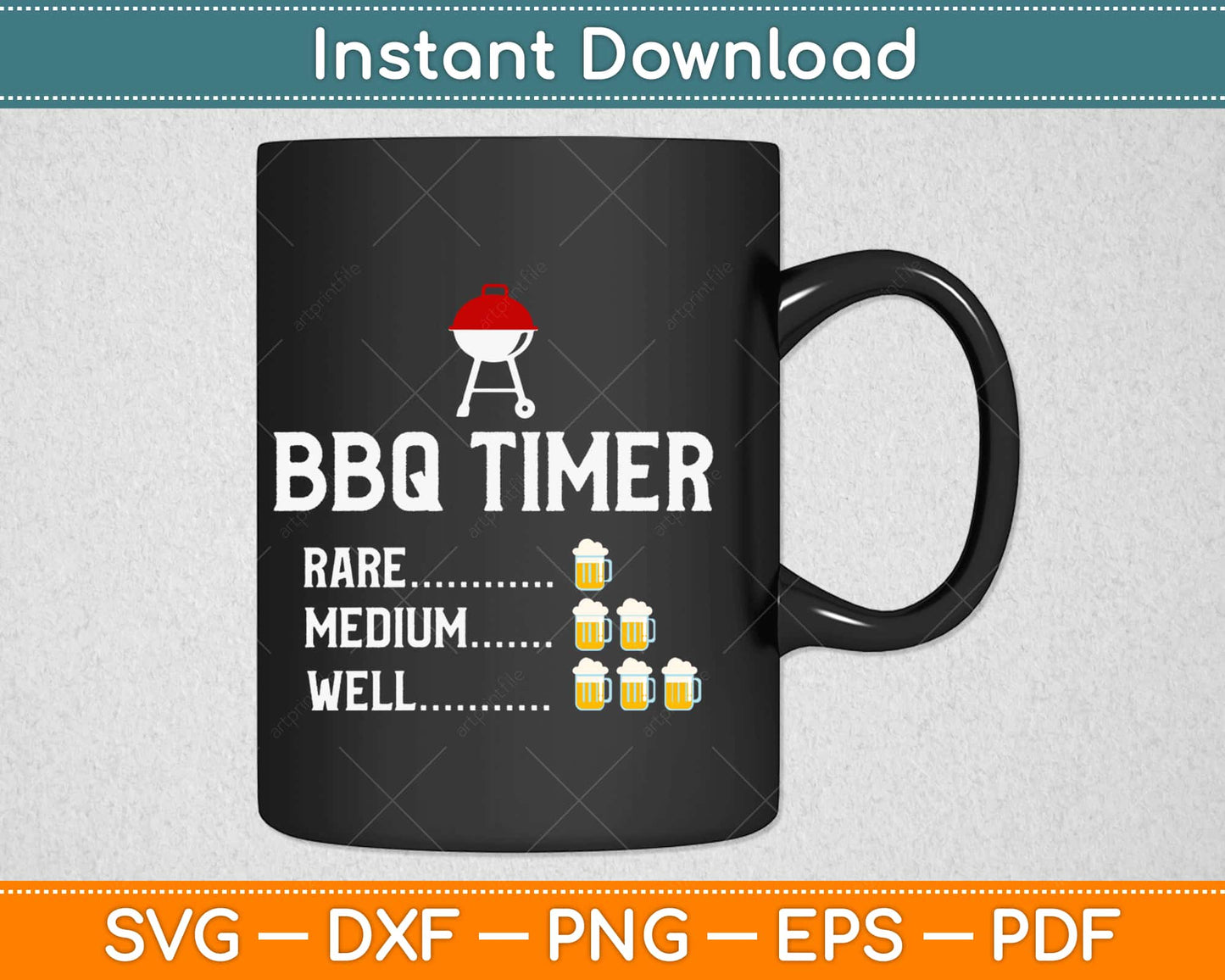 BBQ Timer Barbecue Funny Grill Grilling Svg Design Cricut Printable Cutting Files