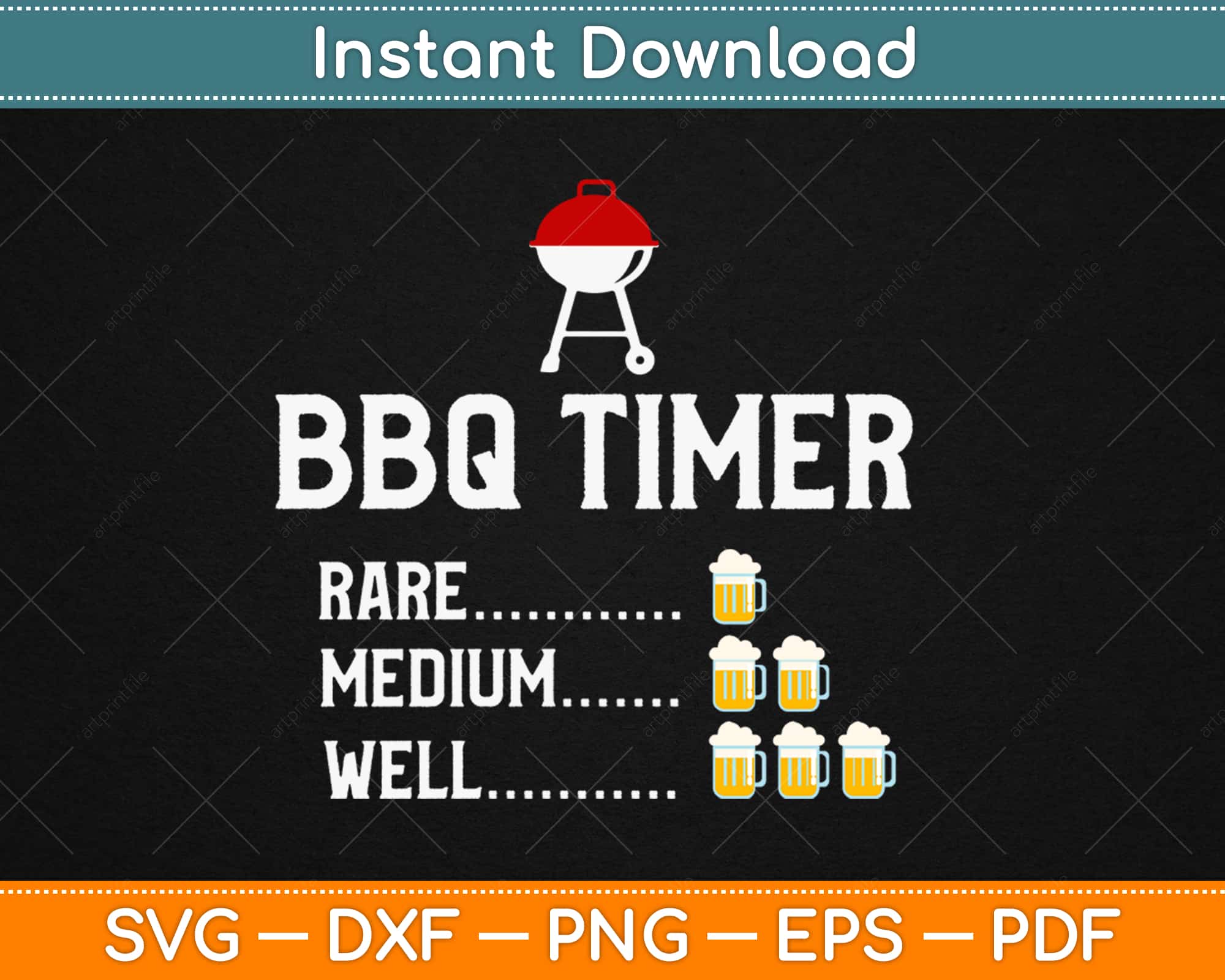 BBQ Timer Barbecue Funny Grill Grilling Svg Png Design Digital