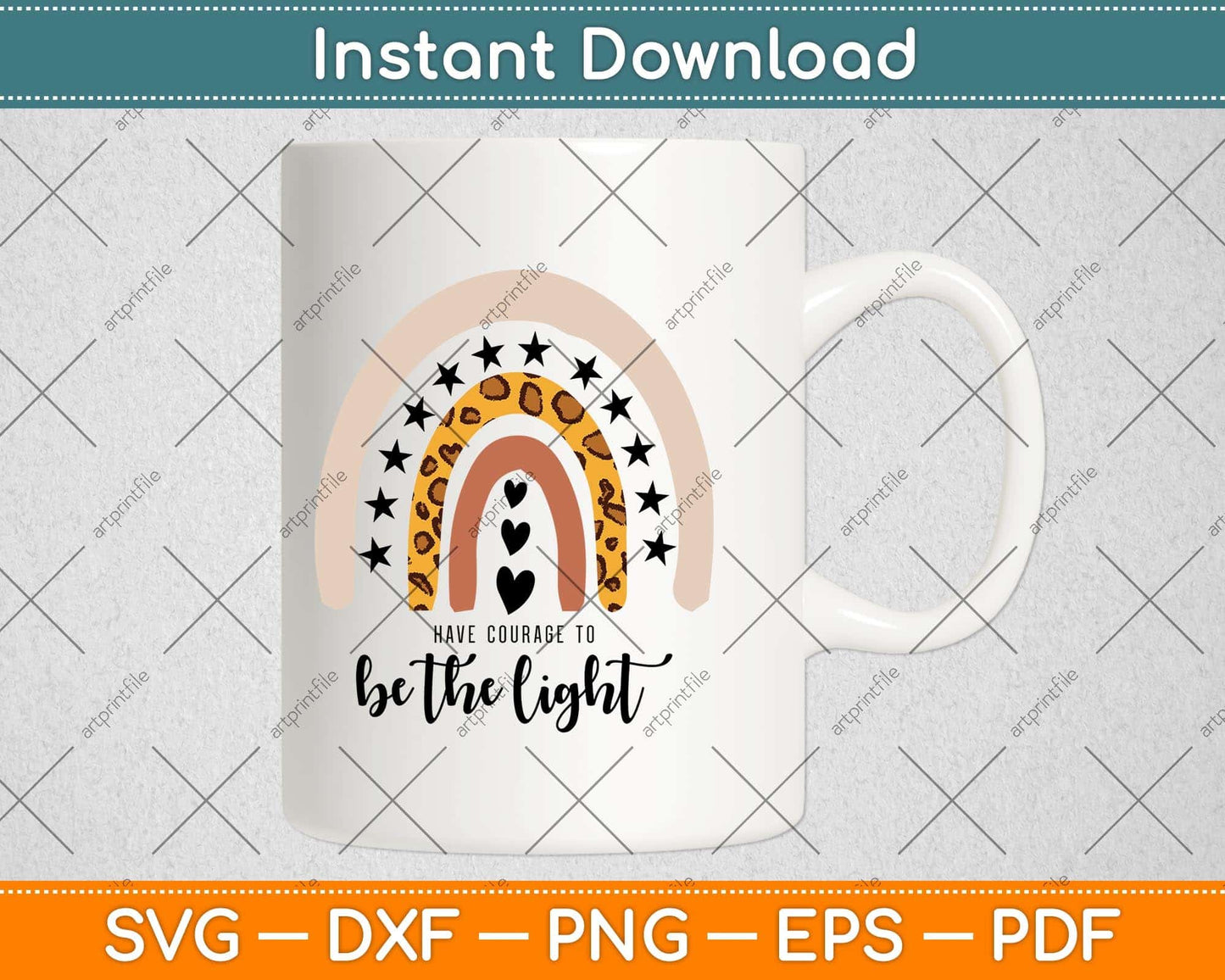 Be The Light Boho Rainbow Christian Scripture Religious Svg Png Dxf Digital Cutting File