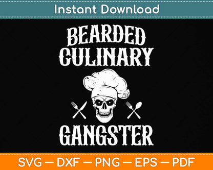 Bearded Culinary Gangster Vintage Cooking Guru Svg Png Dxf Digital Cutting File