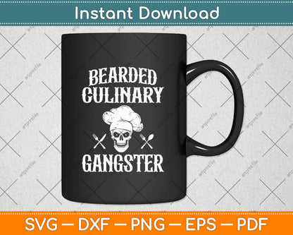 Bearded Culinary Gangster Vintage Cooking Guru Svg Png Dxf Digital Cutting File