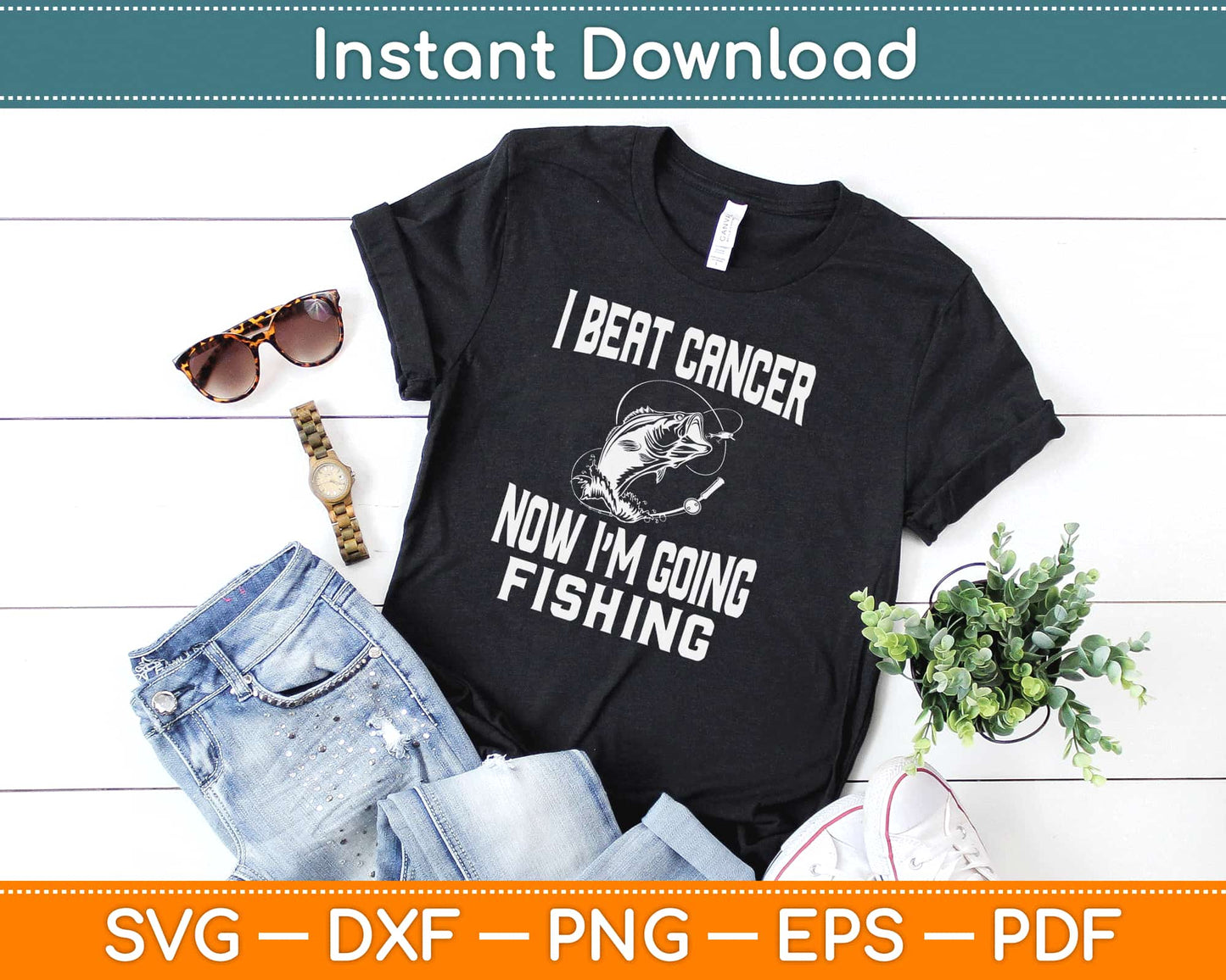 Beat Cancer Going Fishing Svg Design Cricut Printable Cutting Files