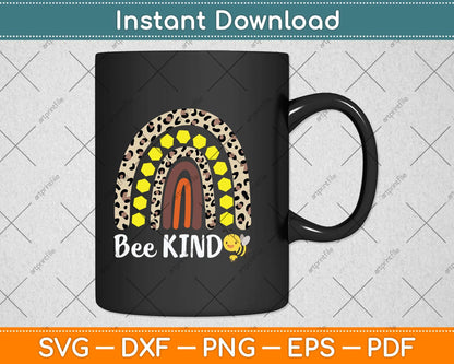 Bee Kind Rainbow Bumble Bee Honeycomb Yellow Honey Svg Png Dxf Digital Cutting File