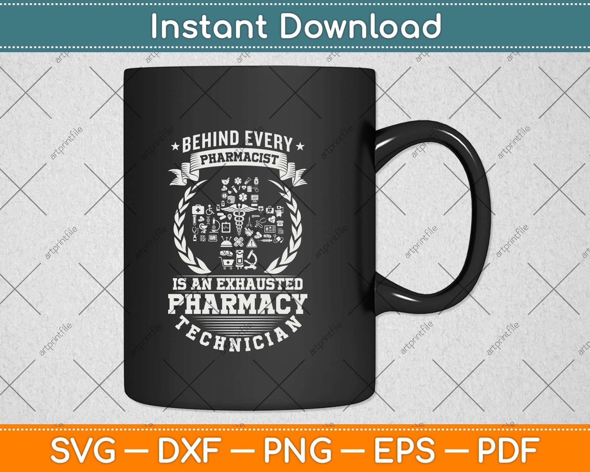 Behind Every Pharmacist Is An Exhausted Pharmacy Svg Png Dxf Digital Cutting File