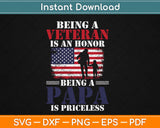 Being A Papa Is Priceless Best Gift Veterans Day Svg Design Cricut Cutting Files