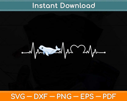 Beluga Whale Heartbeat Funny Animal Svg Png Dxf Digital Cutting File