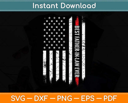 Best Father-in-law Ever Us American Vintage Flag Svg Png Dxf Digital Cutting File