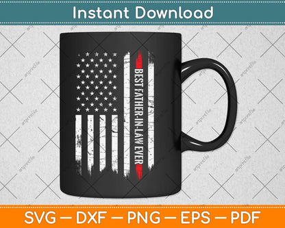Best Father-in-law Ever Us American Vintage Flag Svg Png Dxf Digital Cutting File