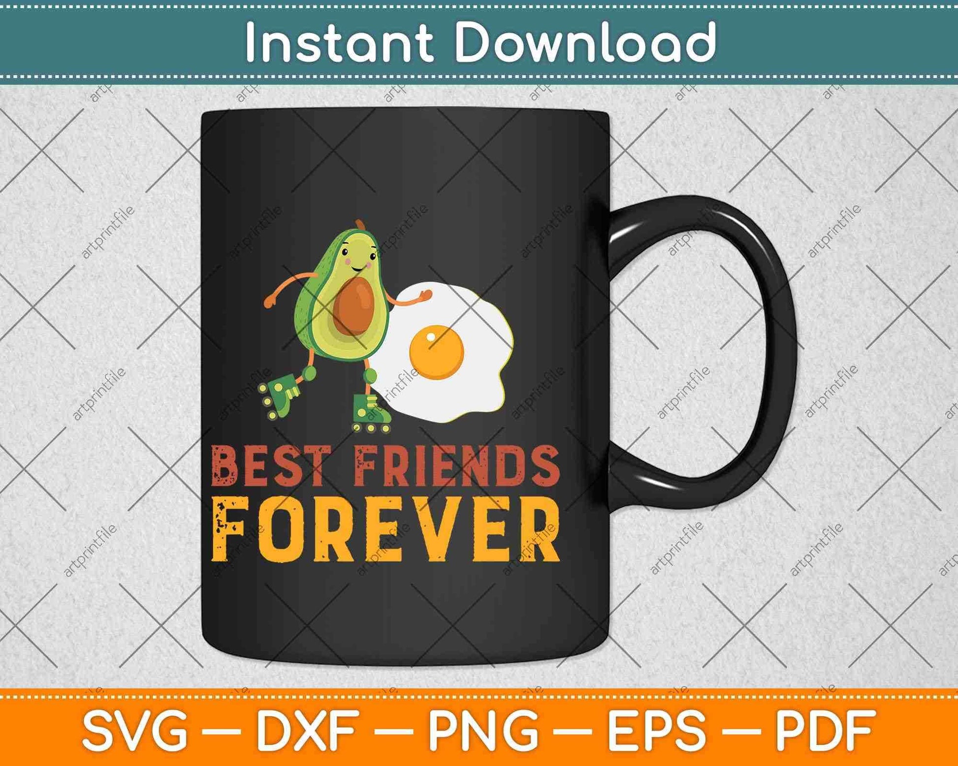 Best Friends Forever Avocado & Egg Keto Diet Svg Design Cricut Printable Files