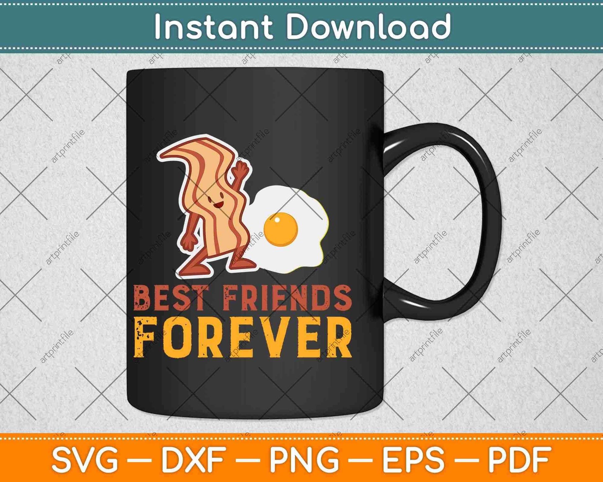 Best Friends Forever Bacon & Egg Keto Diet Svg Design Cricut Printable Cutting Files