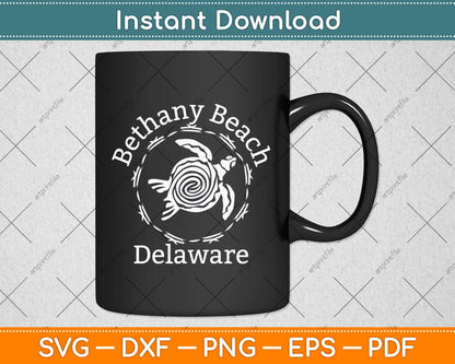 Bethany Beach Delaware Vintage Tribal Turtle Svg Png Dxf Digital Cutting File