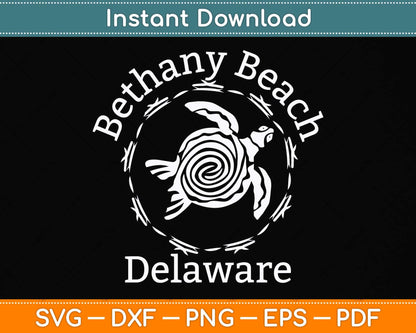 Bethany Beach Delaware Vintage Tribal Turtle Svg Png Dxf Digital Cutting File