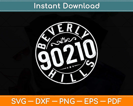 Beverly 90210 Hills Color Blend Logo Svg Png Dxf Digital Cutting File