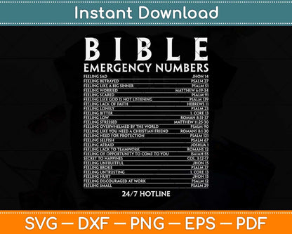 Bible Emergency Hotline Numbers Cool Christian Svg Png Dxf Digital Cutting File