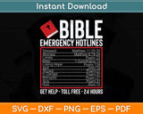 Bible Emergency Numbers Funny Christian Bible & Jesus Svg Cutting File