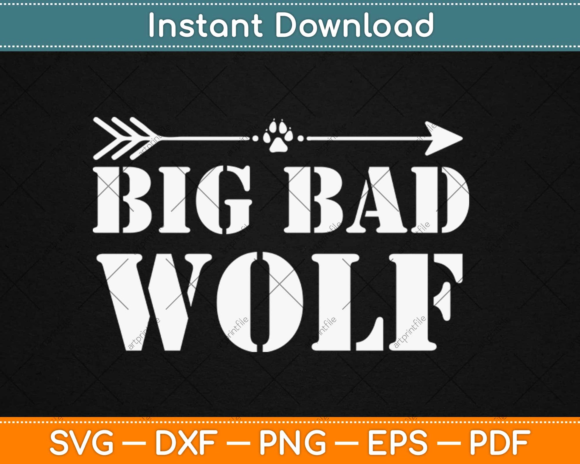 Big Bad and Wolf Funny Wolves Werewolf Cool Dog Svg Design Cricut Cut Files