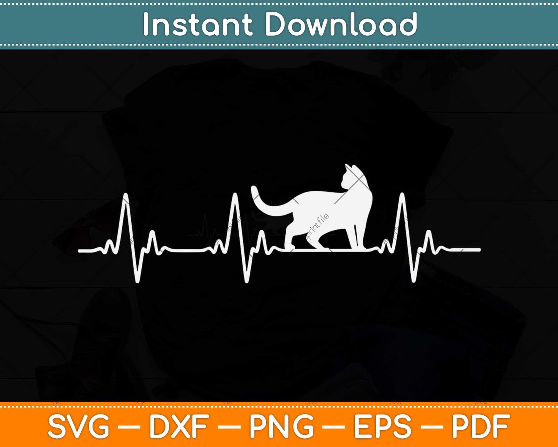 Big Cat Heartbeat Crazy Lady Love Rescue Ladies Svg Png Dxf Digital Cutting File