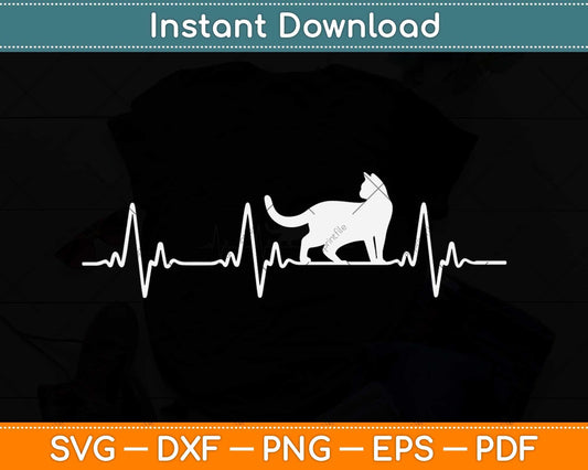 Big Cat Heartbeat Crazy Lady Love Rescue Ladies Svg Png Dxf Digital Cutting File