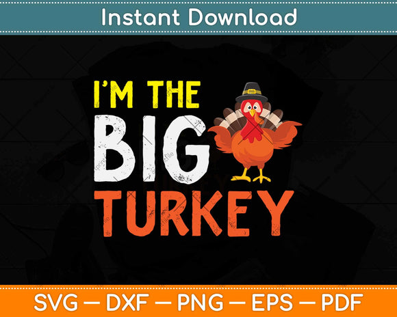 Big Turkey Cute Thanksgiving Family Mom Dad Svg Design Cricut Printable Files