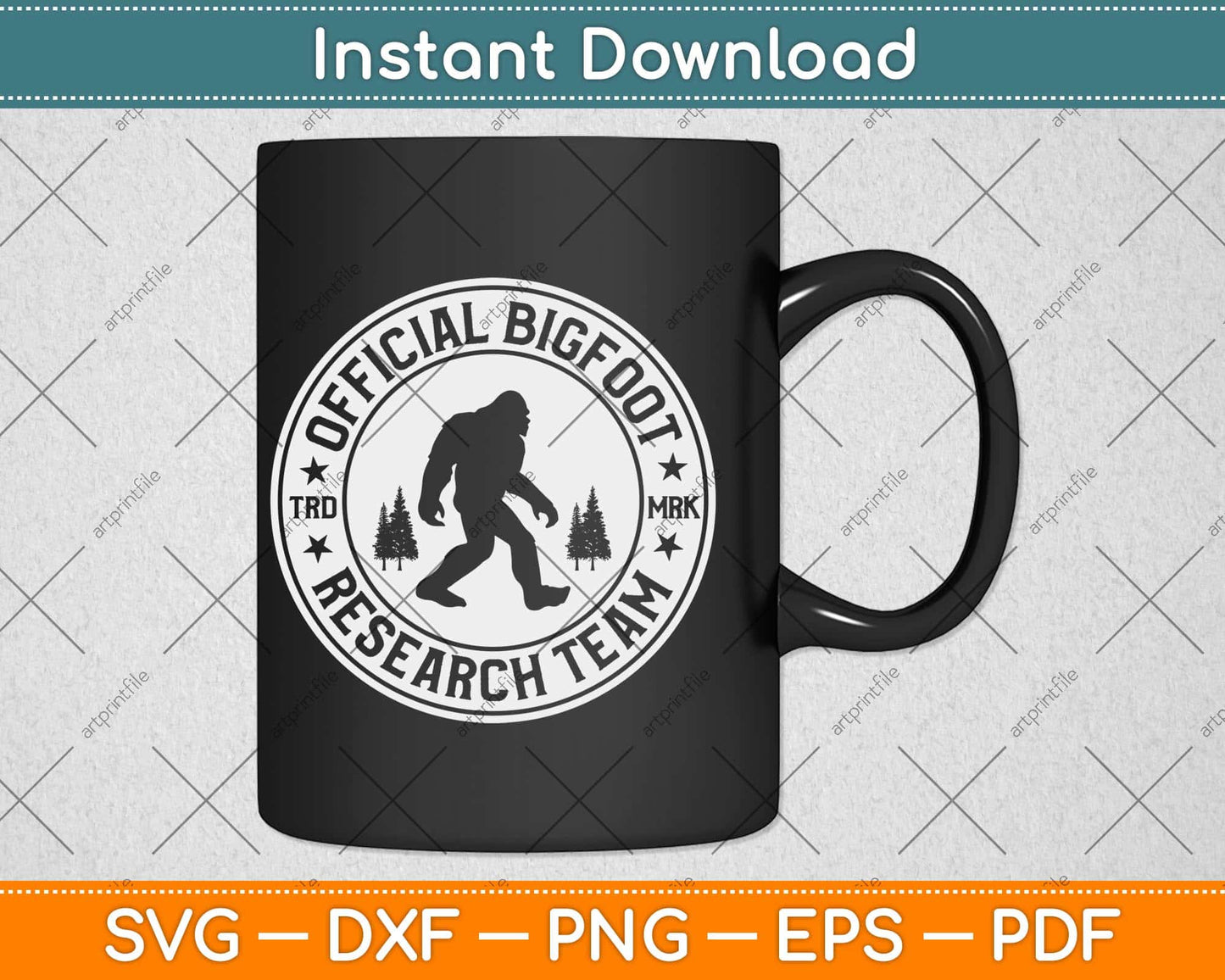 Bigfoot Research Team Retro Vintage Sasquatch Svg Png Dxf Digital Cutting File