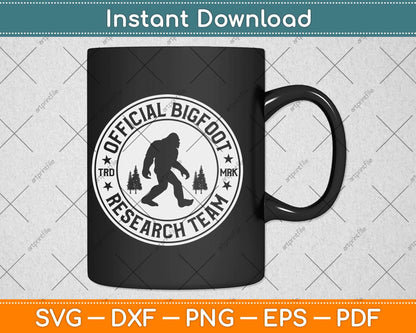 Bigfoot Research Team Retro Vintage Sasquatch Svg Png Dxf Digital Cutting File