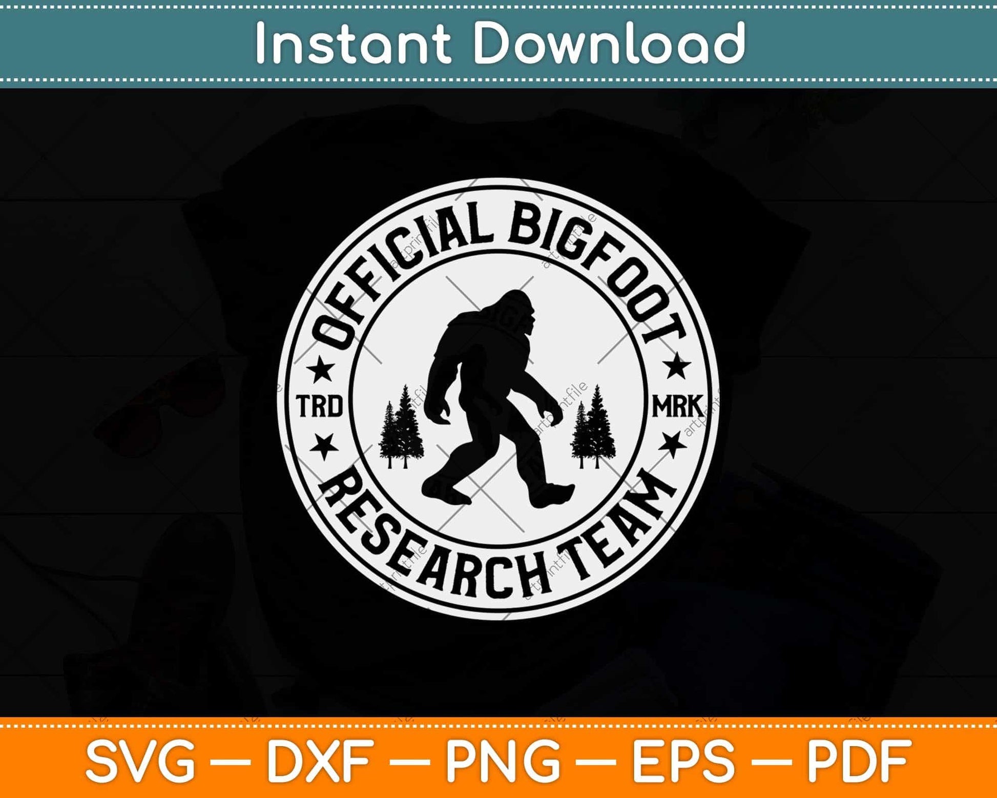 Bigfoot Research Team Retro Vintage Sasquatch Svg Png Dxf Digital Cutting File