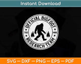 Bigfoot Research Team Retro Vintage Sasquatch Svg Png Dxf Digital Cutting File