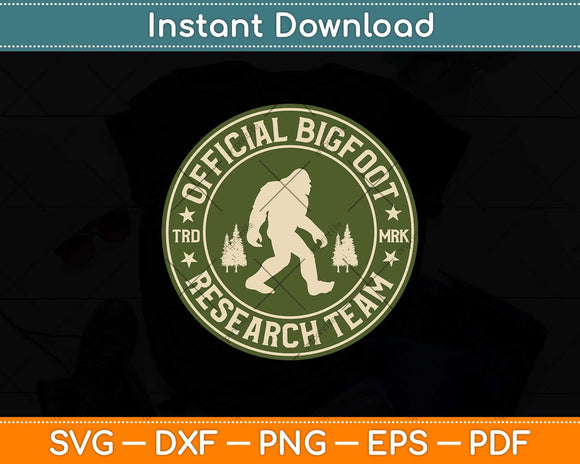 Bigfoot Research Team Retro Vintage Sasquatch Svg Png Dxf Digital Cutting File