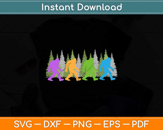 Bigfoot Yeti Sasquatch Funny Retro Svg Png Dxf Digital Cutting File