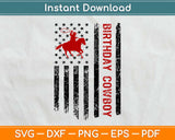 Birthday Cowboy American Flag Svg Design Cricut Printable Cutting Files