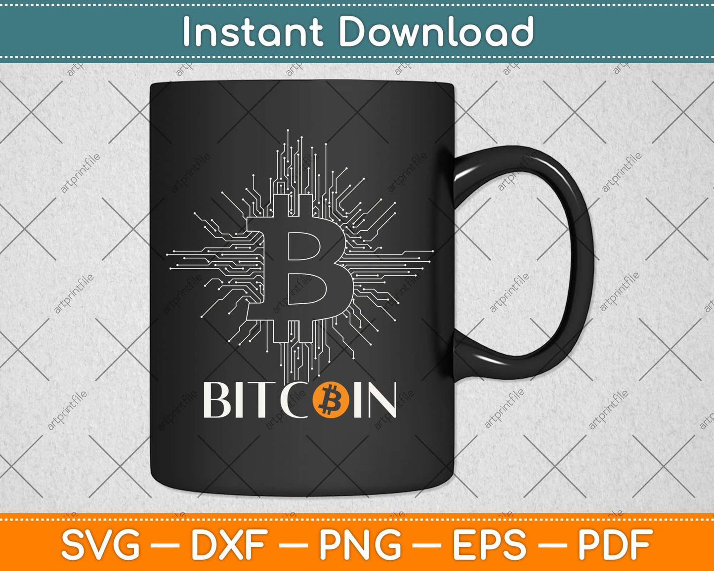 Bitcoin BTC Svg Png Dxf Digital Cutting File