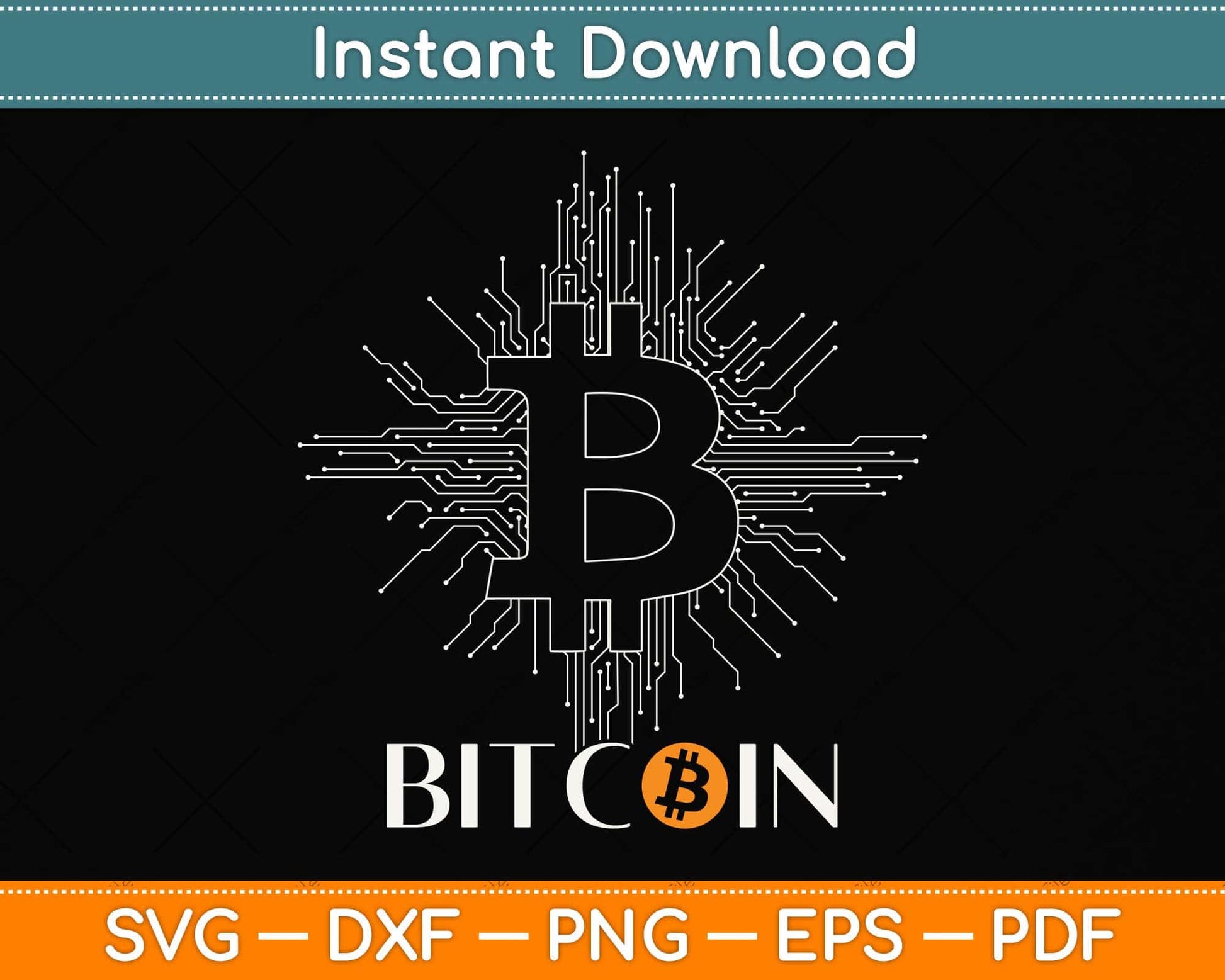 Bitcoin BTC Svg Png Dxf Digital Cutting File