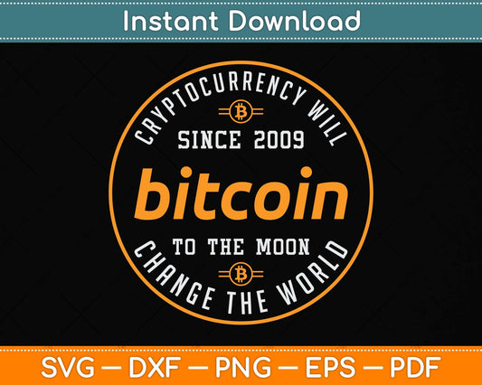 Bitcoin - BTC Vintage Distressed Logo Cryptocurrency Svg Png Dxf Digital Cutting File