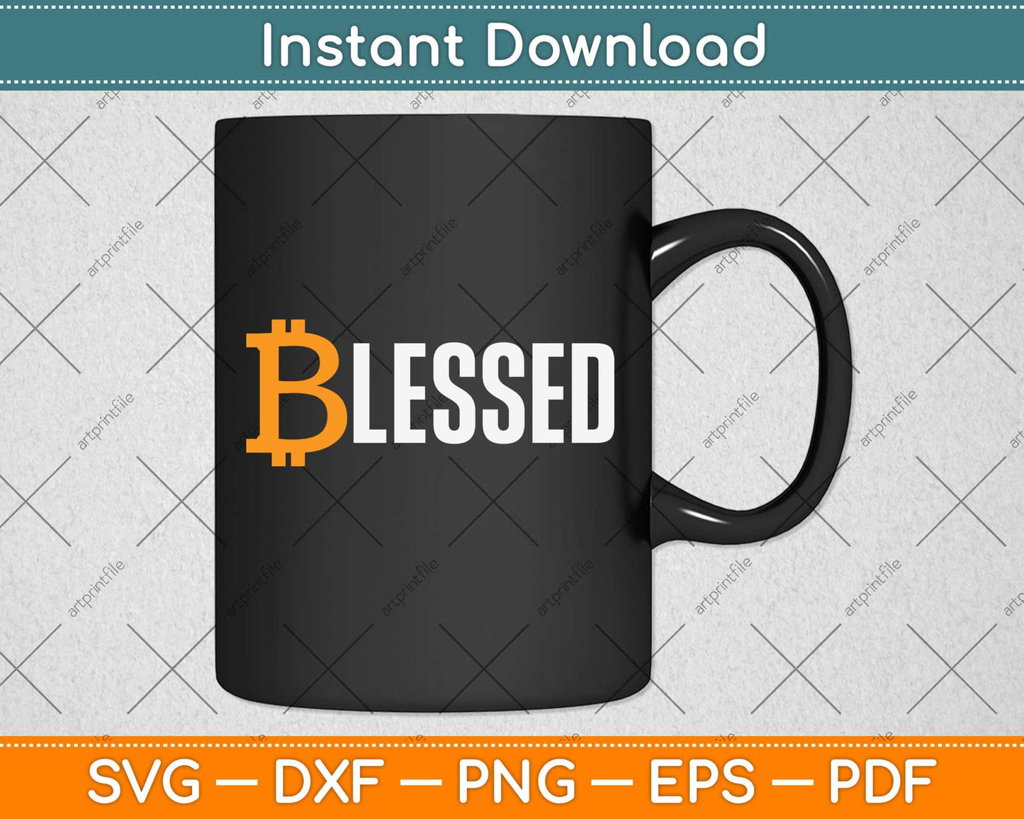 Bitcoin Funny BTC Quote Blessed Crypto Life Bitcoin Svg Png Dxf Digital Cutting File